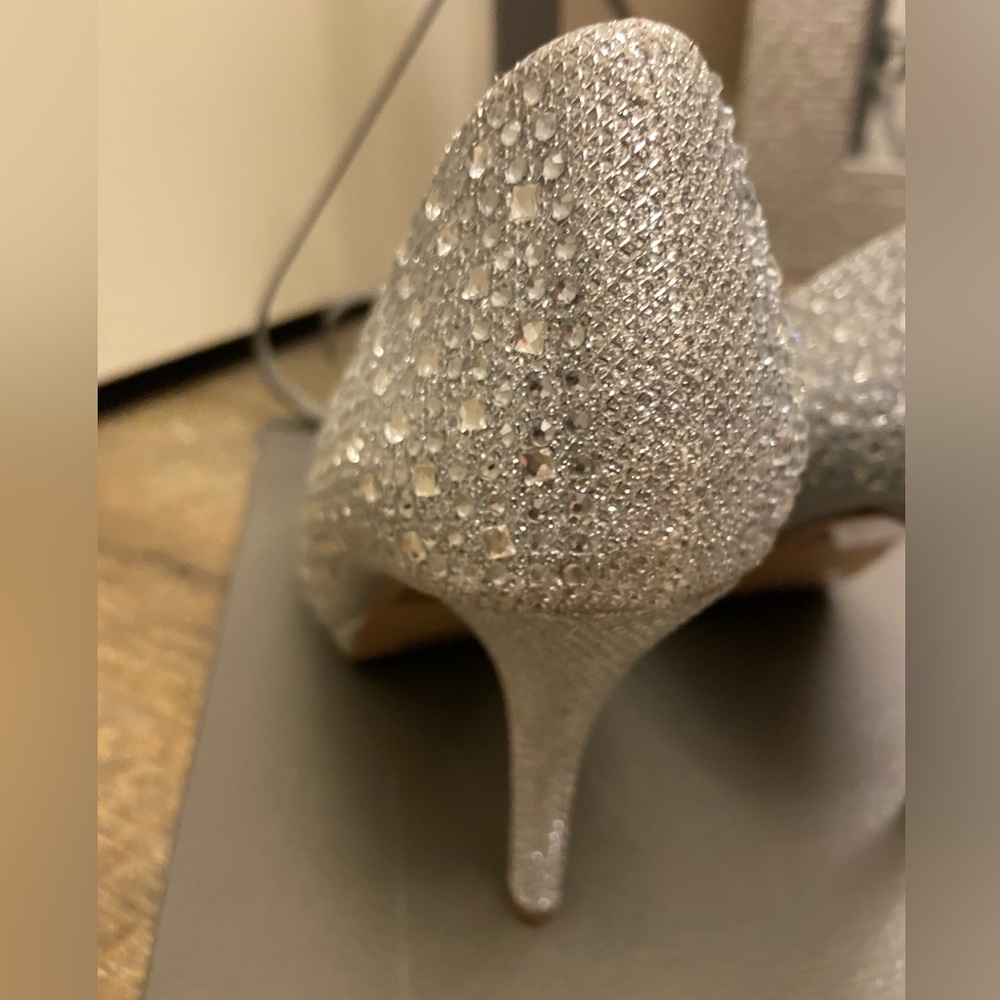 De Blossom Collection Rhinestone Crystal Heels Bridal Shoes size 8.5 - Picture 6 of 13